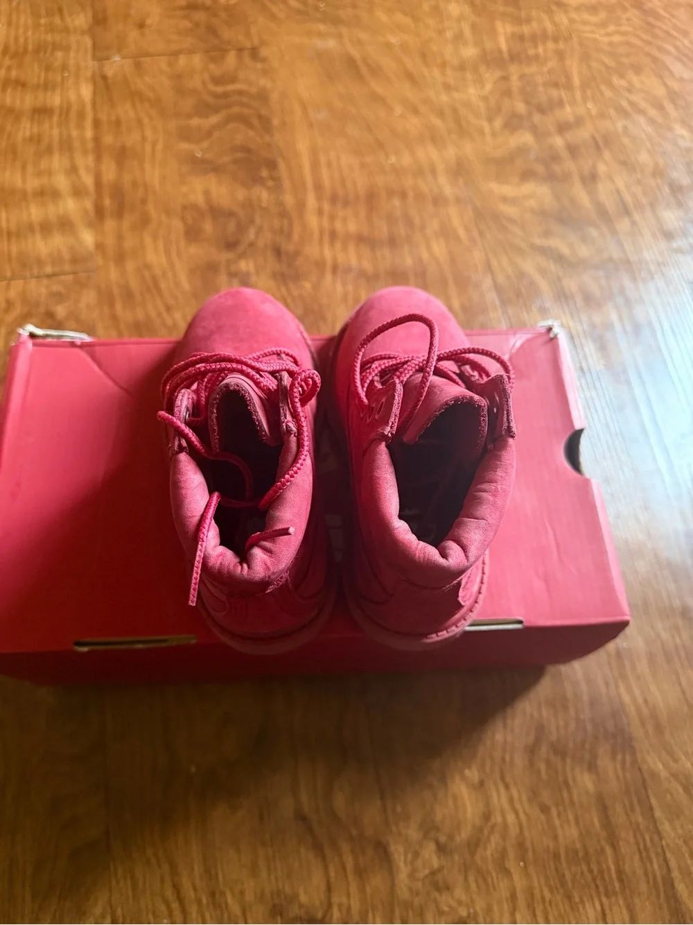 Timberland Kids Red Lace-Up Waterproof Boots